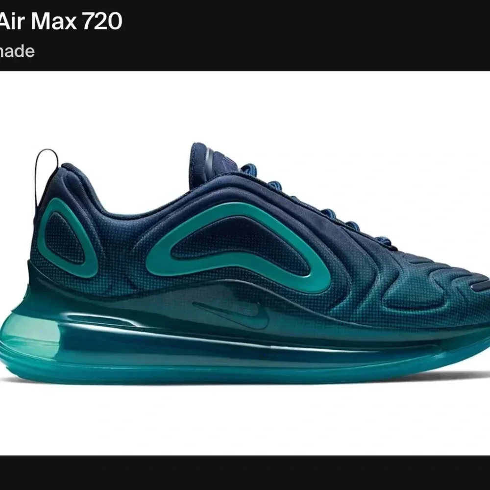 Nike Men’s Air Max 720 Nightshade Blue Teal Sneakers Tennis Shoes Size 8.5